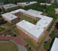 Academic Complex Aerial View Right Side Zoomed Out