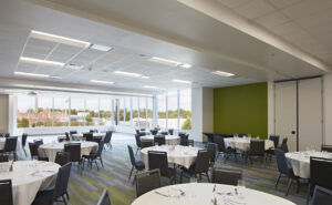 Rocky Mount Event Center Carpeted Meeting Room with Large Windows