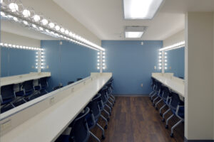 Tanger Center for the Performing Arts Dressing Room Long Mirror and Surrounding Lights