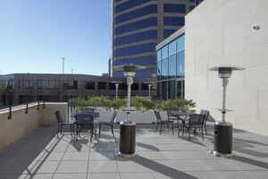Tanger Center for the Performing Arts Terrace with Seating and Heaters
