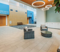 Lobby area of New Bern Riverfront Convention Center in Craven County, NC