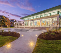 Veranda at twilight at New Bern Riverfront Convention Center in Craven County, NC