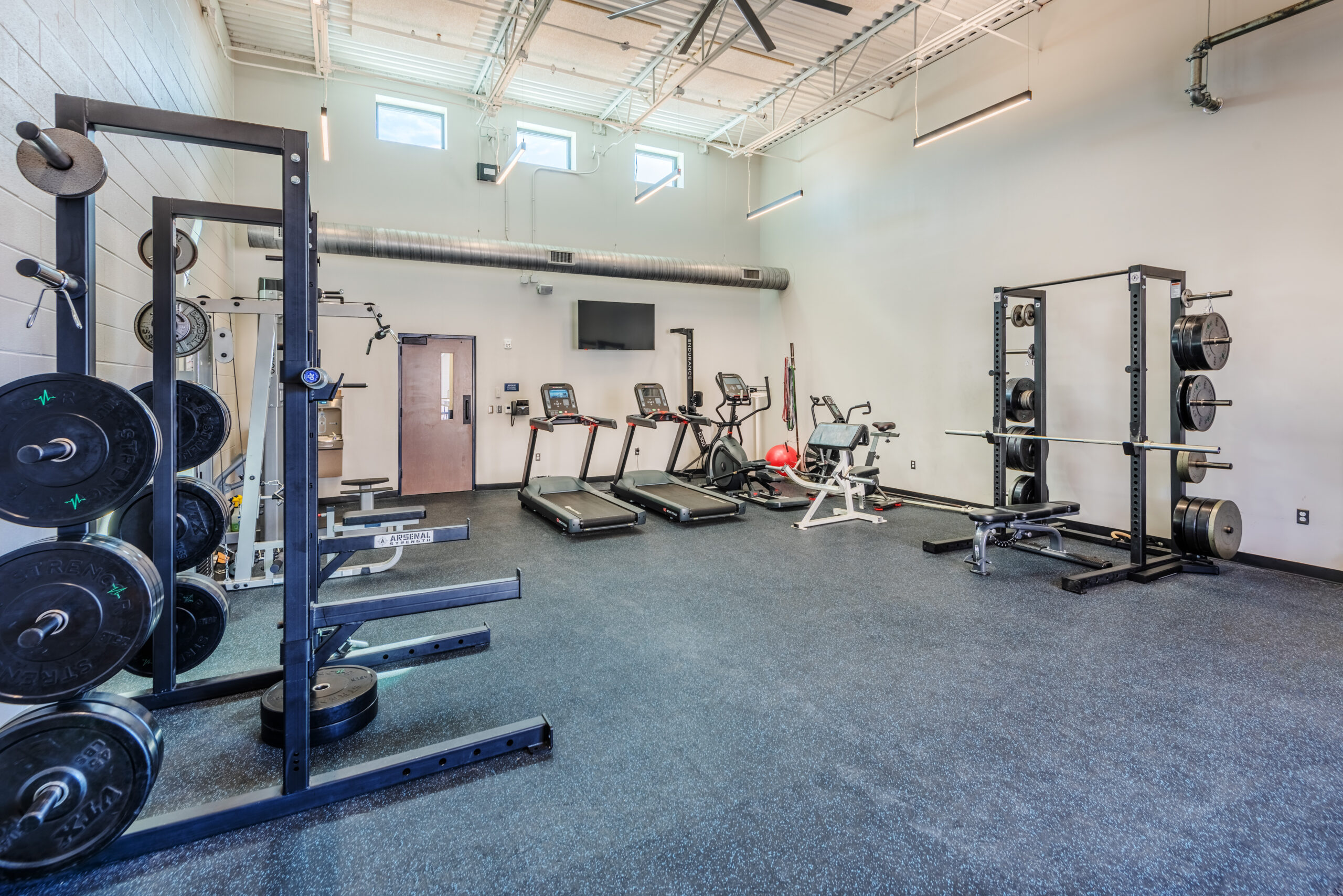 CMPD South Division Station Workout Room with Treadmills and Weights
