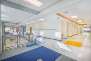 Barton Pond Elementary School Second Floor Corridors with Water Fountains and Restrooms