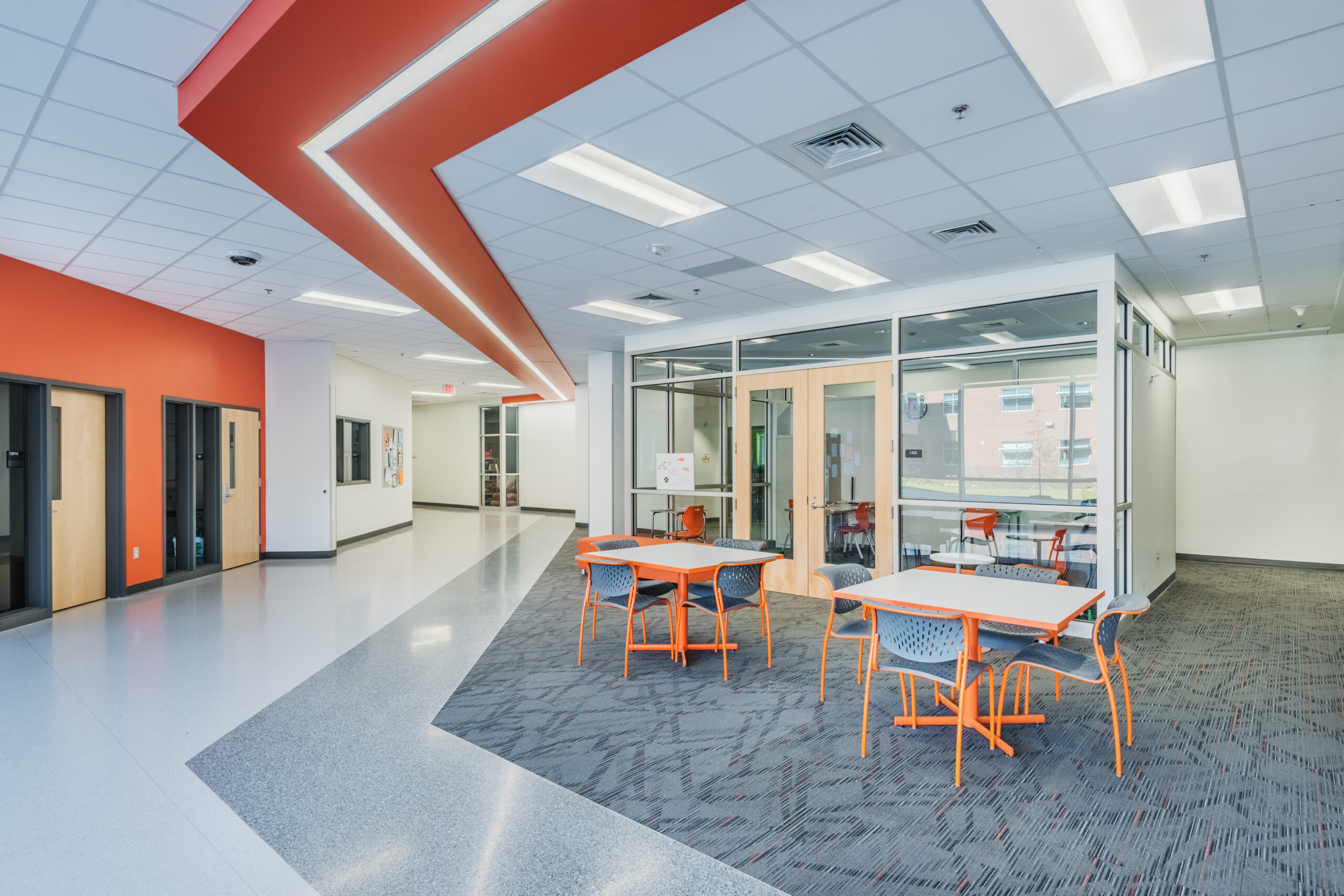 Fuquay-Varina High School Open and Enclosed Collaboration Spaces